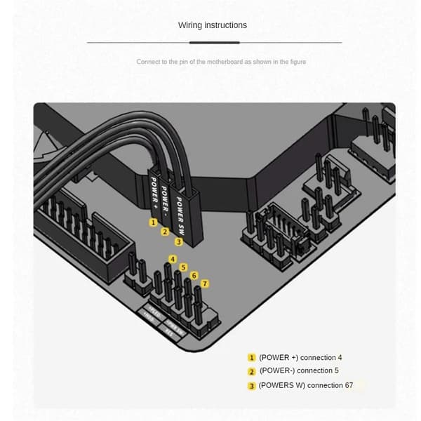 Computer Desktop Switch PC Bundkort Ekstern Start Tænd/Sluk-knap Forlængerkabel til DIY B