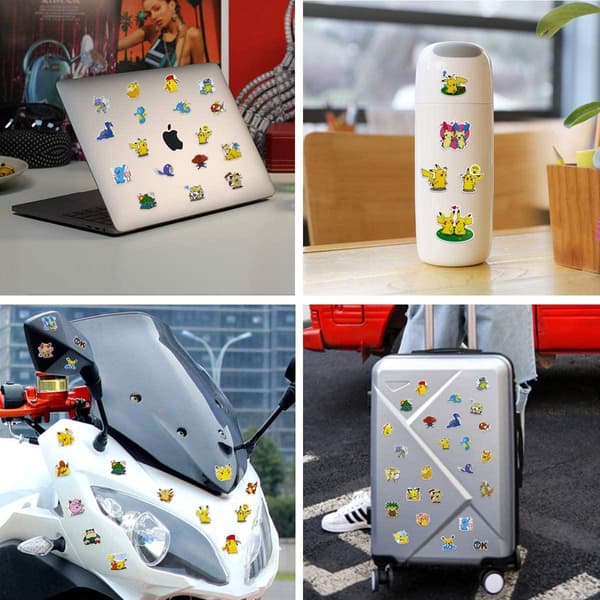 100 kpl tarroja - Pokemon - Sarjakuva multifärg multicolor