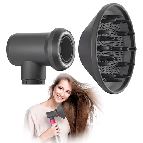 Dyson Airwrap Accessories - Curling Iron Adapter + Diffuser Set, Styling Nozzle Compatible with Dyson HD03/08