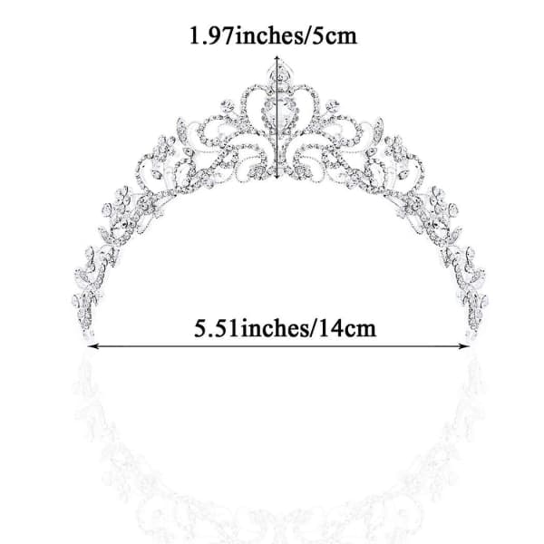 Kristalltiara Sølvkrone Brud Prinsesse Rhinestone Hårpynt Dekor