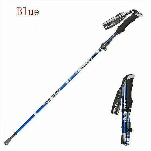 Antishock sammenleggbare turstaver 5-seksjons turstav 2023 blå 110-130cm blå blue