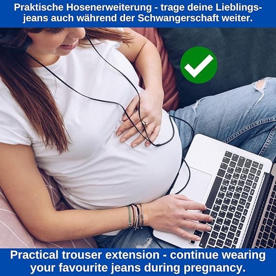 Bælteforlænger til jeans og bukser, sæt med 6, taljeudvider op til