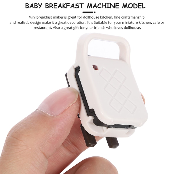 Miniature Breakfast Maker Plastic Mini Waffle Maker Dollhouse Kitchen SuppliesWhite2.5x4cm