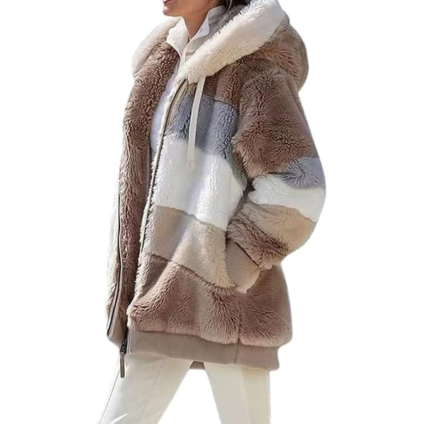 Dame Vinterjakke Kåpe Plus Size Hettegensere 3XL