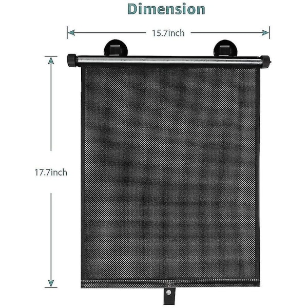 Solskjerming - 2 stk Bilsolskjerming for Bilvinduer eller Hjemmevinduer, Inntrekkbar Bilsolskjerming