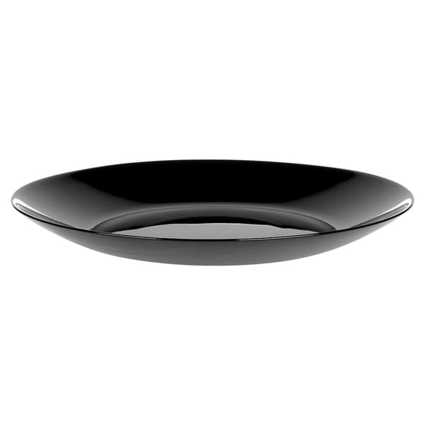 Sorte middagstallerkener i glas, 25,5 cm, sæt med 6 563