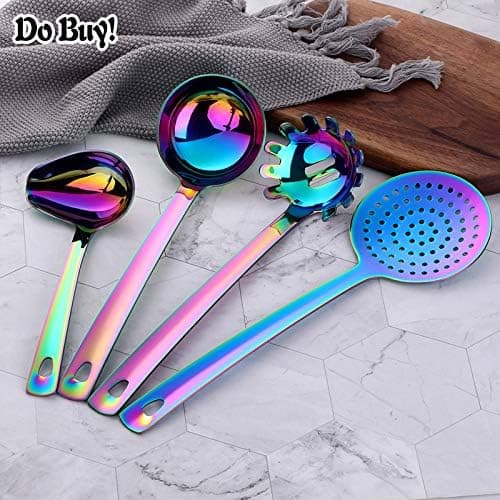 Kitchen Utensils, 12-piece set, Stainless Steel, Kitchen Equipment, Titanium, Rainbow, Kitchen Accessories, Cookware, Kitchen Utensils