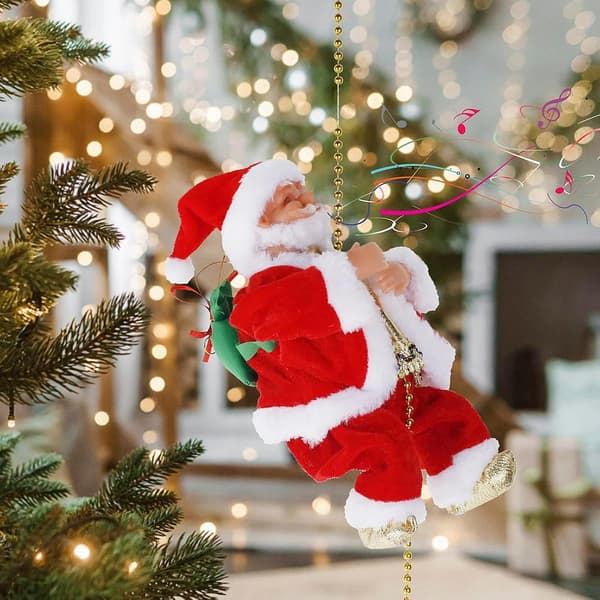 Climbing Santa Claus, Christmas Decorations, Musical Moving Figures Christmas Decorations