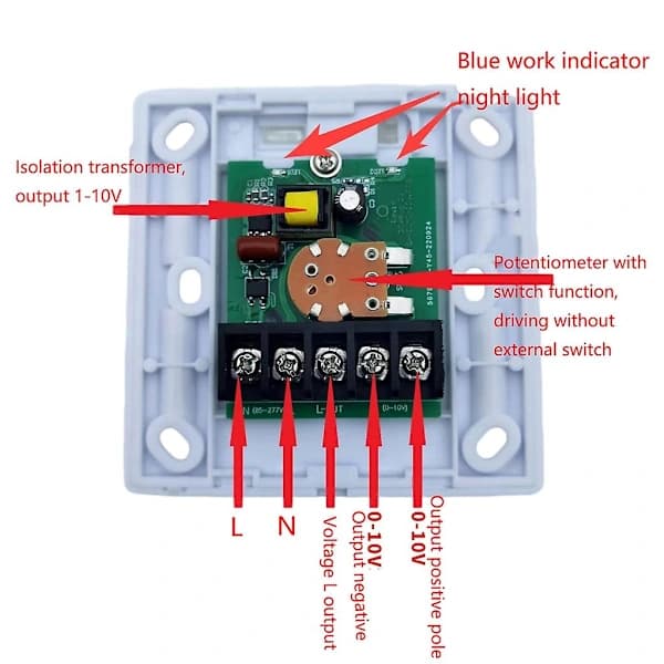 0-10V LED Dimmer with Rotary Switch, Replacement, Adjustable Brightness