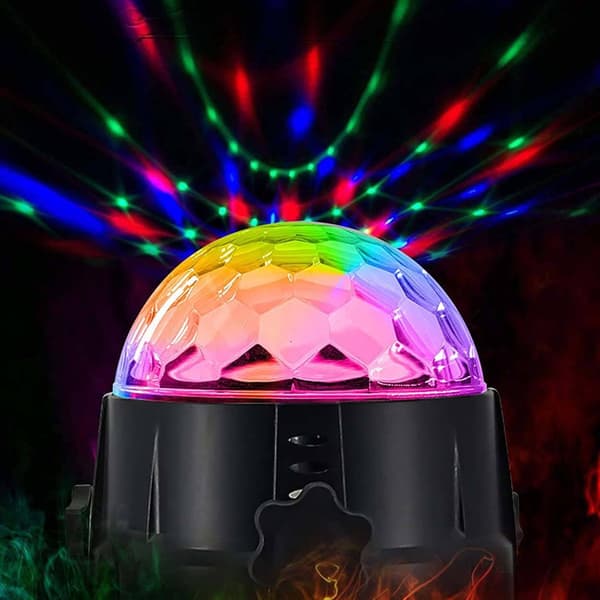 Discolampe | Diskokule RGB med fjernkontroll og stemmestyring flerfarget multicolor