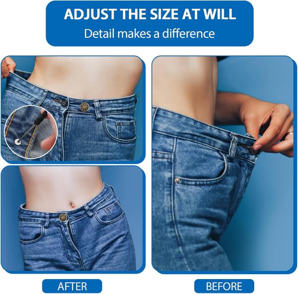 8 stk. jeansknapperstatning 20 mm metall for justering 20mm