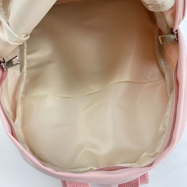 Chic Rosa Nylon Ryggsäck för Kvinnor - Justerbara Remmar, Dragkedja, Polyesterfoder, Trendig College-stil, Enfärgad [DB] Rosa Pink