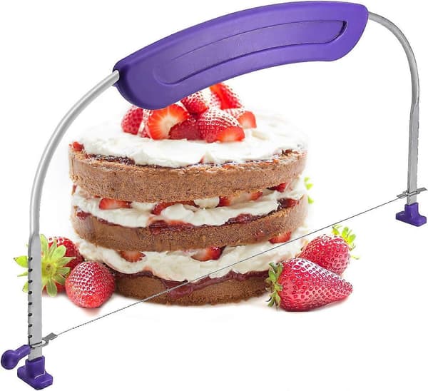Adjustable Cake Slicer, Professional Cake Cutter with Stainless Steel Wire for Birthday Cakes and Baking Tools