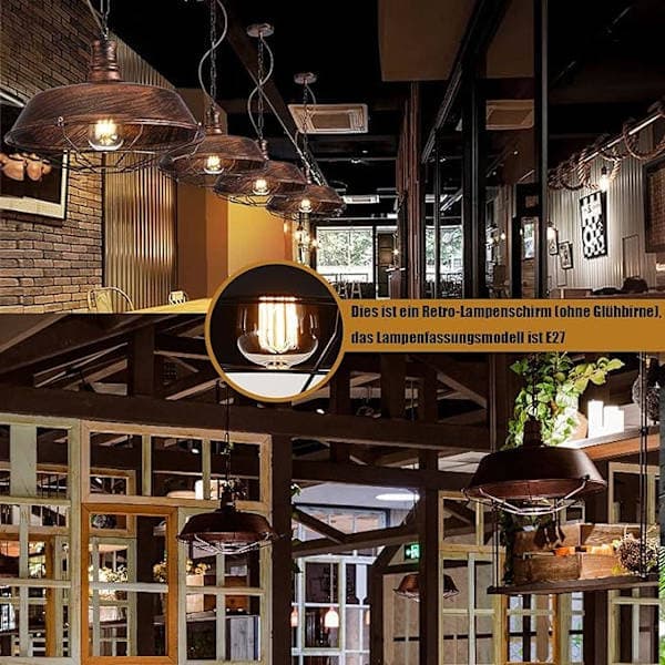Industrial Ceiling Lamp, Retro Metal Ceiling Lamp, Lampshade