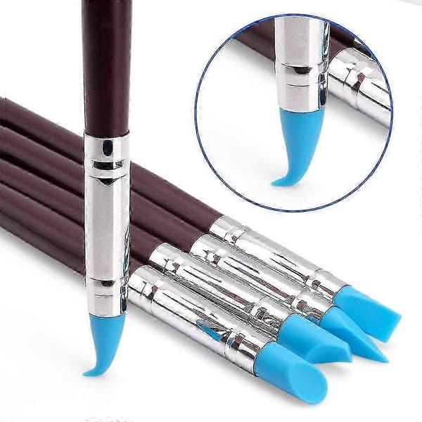 10x Silicone Rubber Clay Sculpting Tools - Silicone Rubber Brush and Modeling Ballpoint Tools for Ceramic Crafts