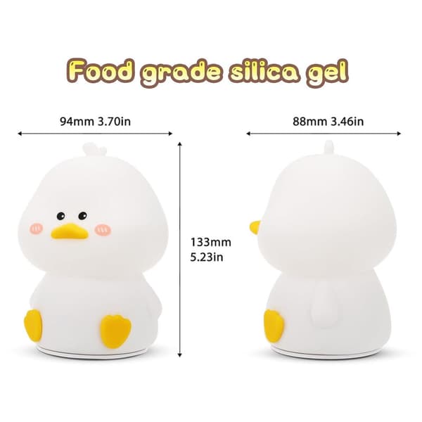Cute Duck Shaped LED Night Light, Colorful Style, with Remote Control, USB Rechargeable, Perfect Fun Gift