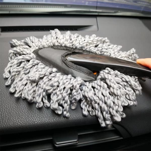 2-pak Mini Mikrofiber Bilinstrumentbræt Støvbørste, Multifunktionel Bilrensebørste, Bilinteriør Eksteriør Tilbehør, Grå