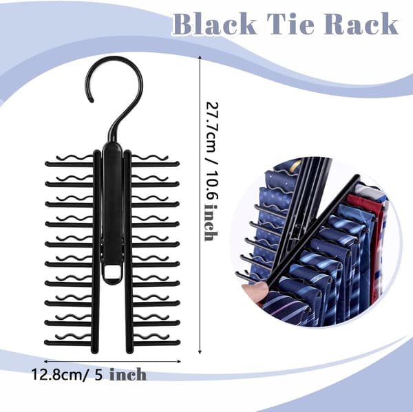 20 Position Snap Clip Garderobe Tørklæde Bøjle, Slips Organizer