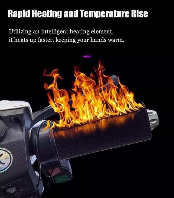Heated Grips - Three Temperature Settings - Winter Warmth - Plug-in Operation - USB Powered - Washable - Non-slip Design - Universal for All Models