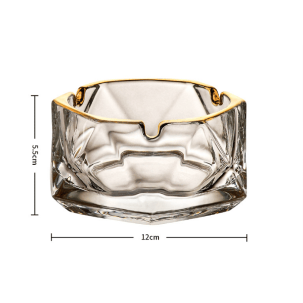 Large Glass Ashtray for Cigarettes, Desktop Ashtray for Home,