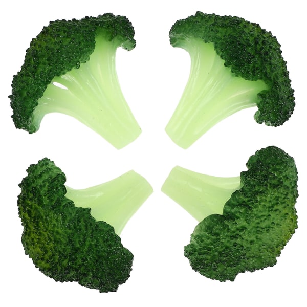 4 stk Poppets Børn Falsk Grøntsagslegetøj Foregive Mad Købmand Broccoli Kroner Falsk Blomkål Grøntsag Assorted Color A 5.8x5.5cm