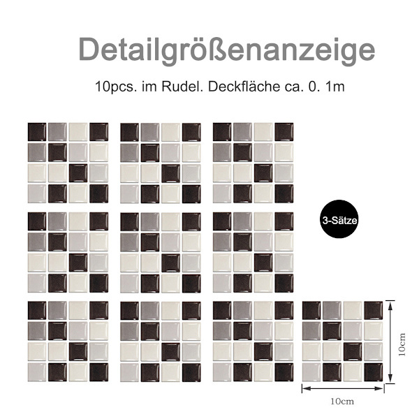 Mosaic Tile Decal Wall Tile Decal, for Bathroom and Kitchen