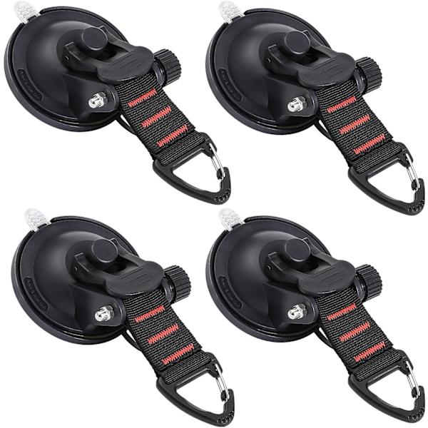 Starkt Sugkoppar 4-pack med Krokar Uppgraderade Bilcamping Fästkoppar Camping Tält Tillbehör med Säkring