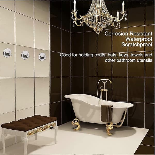 4-pack Waterproof Strong Self-Adhesive Hooks for Kitchen, Bathroom, Toilets, Wardrobes, Office