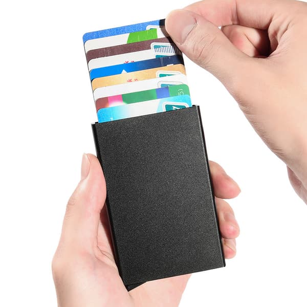 Pop-Up Card Holder - Aluminum Compartment Protects (RFID Safe)