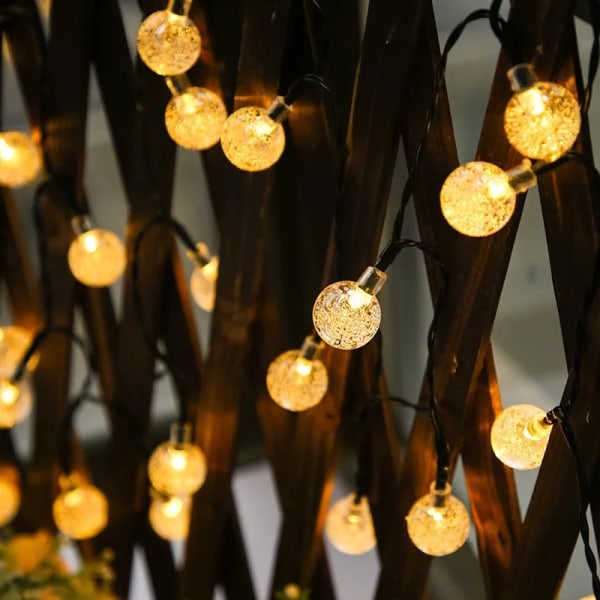 Utendørs solcelle LED-lysstrenger - 8 lysmoduser, dekorative lysstrenger for hageterrasse bryllup hjem soverom jul colour 7 meters