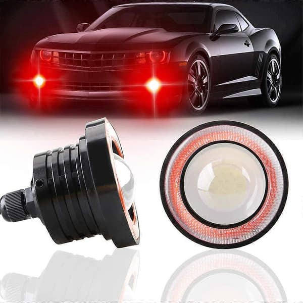 2 st Superstarka 3 \" Universal Projektor LED Dimljus 12V 10W Röd COB Varselljus DRL Dimljus