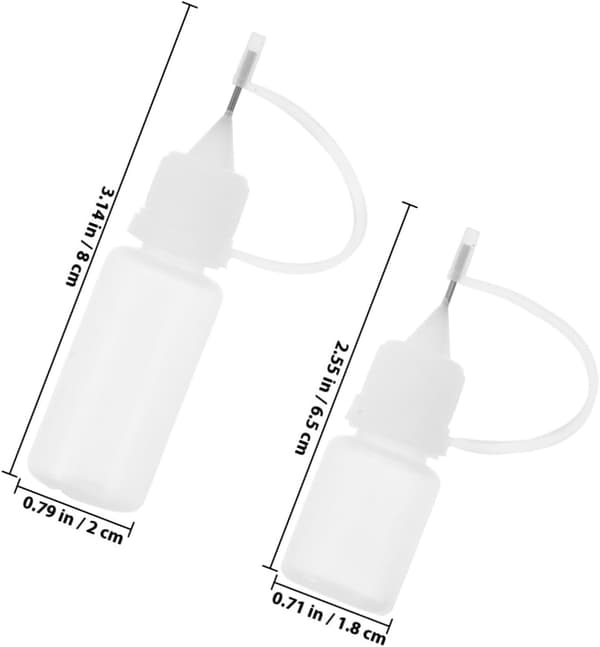 12 stk DIY halv-nål applikatorflasker 10 ml 5 ml limdispenser klemflasker