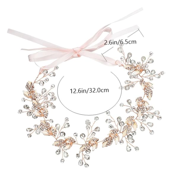 Lövformat diadem med strass