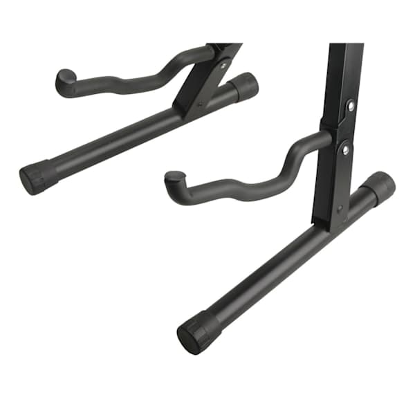 Sort guitarstativ i jern - Unikt foldbart design, stabilt A-rammestativ til basdisplay - Perfekt-XF31-