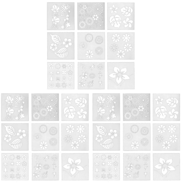 3 sett med 9 stk blomsterstensiler for kakeform, hule blomsterkakeformer, kreative kjeksformer for hjemmet K 3 Sets 13X13CM