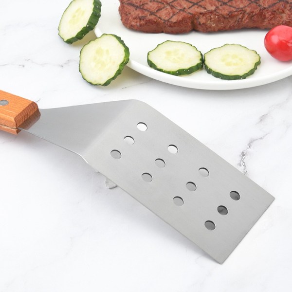 Metallisk Spatelsett - Griddle Lang Spatel - Teppanyaki Spatler - Griddle Skrape og Pannekake-Vender eller Hamburger-Vender - Rustfritt