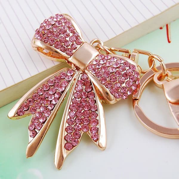 1 stk. rosa rhinestone nøglering, søde gaver til kvinder og piger