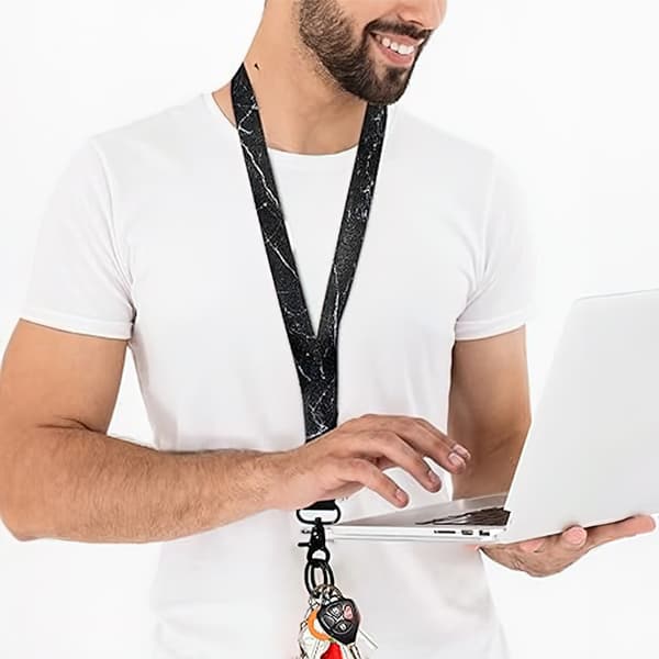 3-Pack - Quick Release Lanyard - Key Holder with Cord Svart black