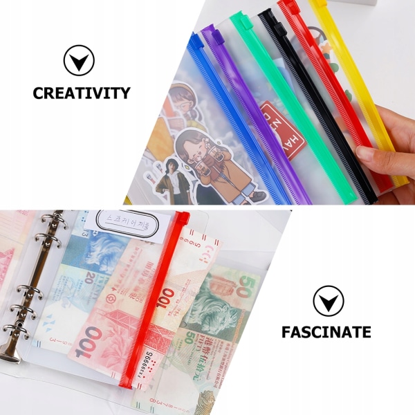 24 stk blandede farver A6 universal binder lomme elev notesbog binder PVC opbevaringstaske