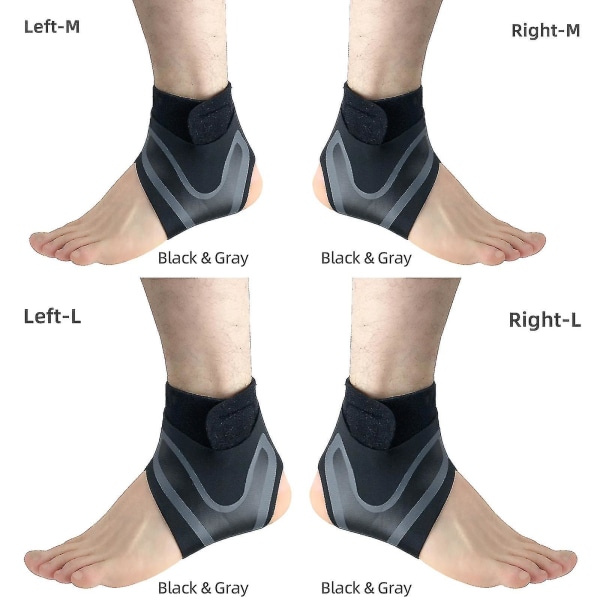 Ankle Support Set Of 1 Compression Sleeves Plantar Fasciitis Pain Relief Foot Wrap, Right Foot, Size L