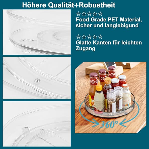 Refrigerator Turntable Tray, 27 cm + 23.5 cm, Refrigerator Turntable, Spice Rack, Spice, Yogurt Storage Box, 2 Pieces