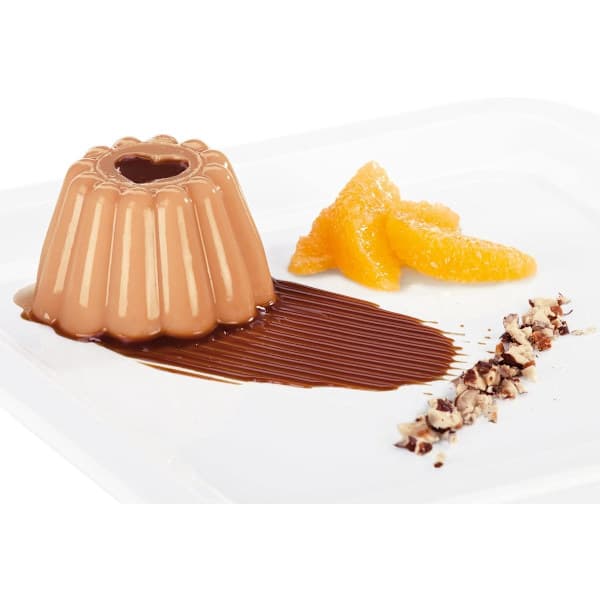 Sett med 4, puddingform, enkel å ta ut av formen, hvit, 85 x 85 x 70 mm, brukes til å lage puddinger og desserter