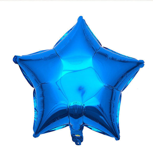 Blå stjerneformet folieballong, 10 stk store mylar heliumballonger for bursdagsfest bryllupsfest dekorasjon 24 tommer
