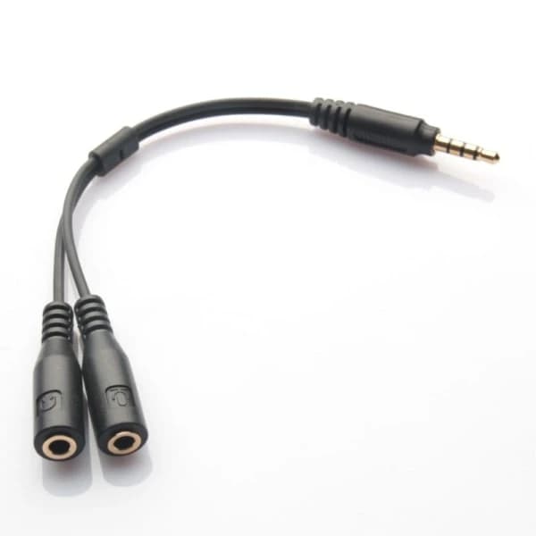 3,5 mm stereo ljud hankontakt och mikrofon splitter adapter svart