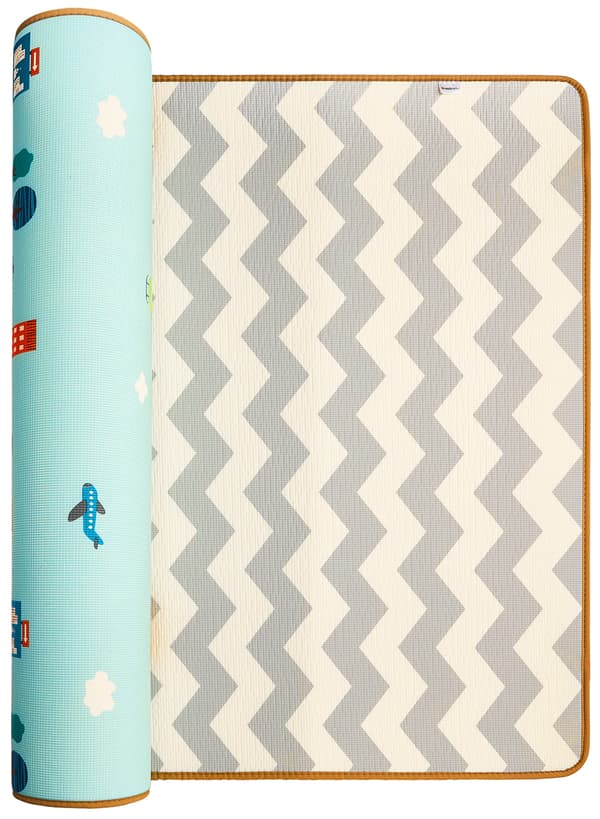 Double-sided foam mat XXL - roll 2 CM (road and zigzag) (BT)