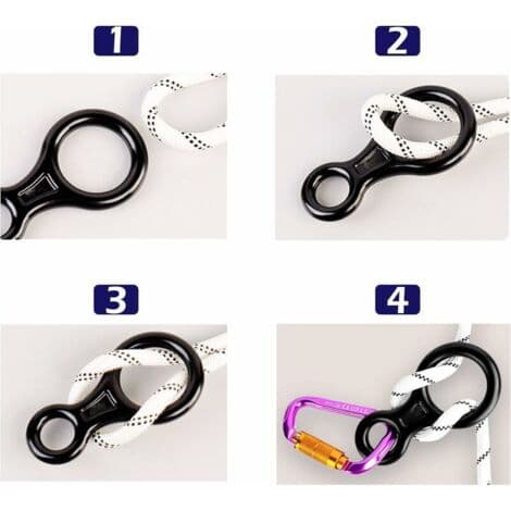 35kN belay device (blue), climbing belay device for rope diameters 8-13 mm