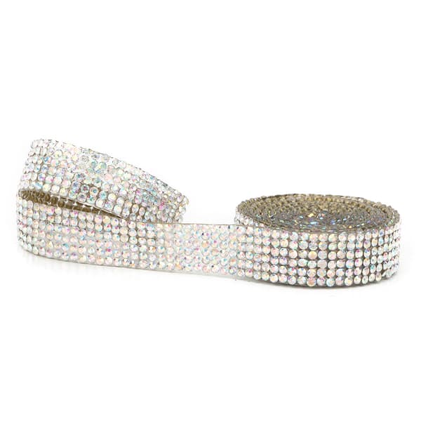 Rhinestone Crystal Mesh Iron On Applique Brudklänning Sko Trim