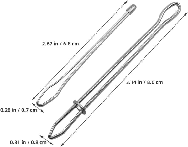 2 stk elastiske snorholdere med metalltråder for sy-DIY-prosjekter