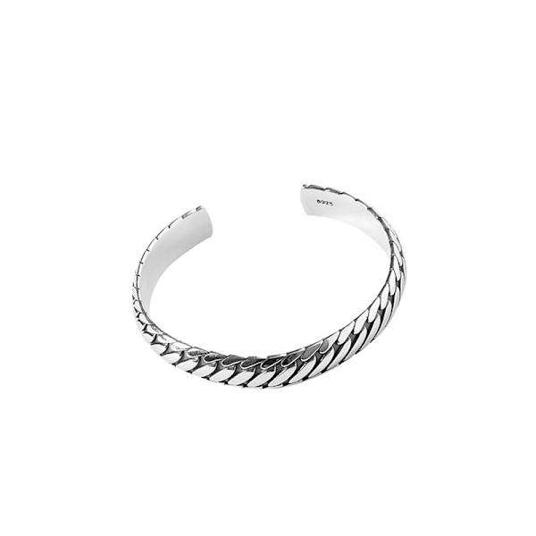 Silverarmband, Fashion Armband, Sterling Silver Armband, 925 Sterling Silver Armband Vintage Distressed Relief Mönster Bred Manschett