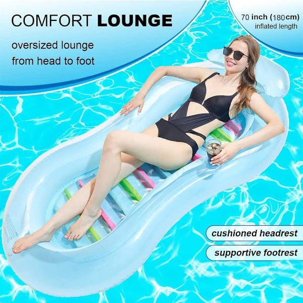 Uppblåsbar Vattenhängmatta Bärbar Flytande Säng Lounger Drifter Simbassäng Strandflotte för Vuxna Sommar